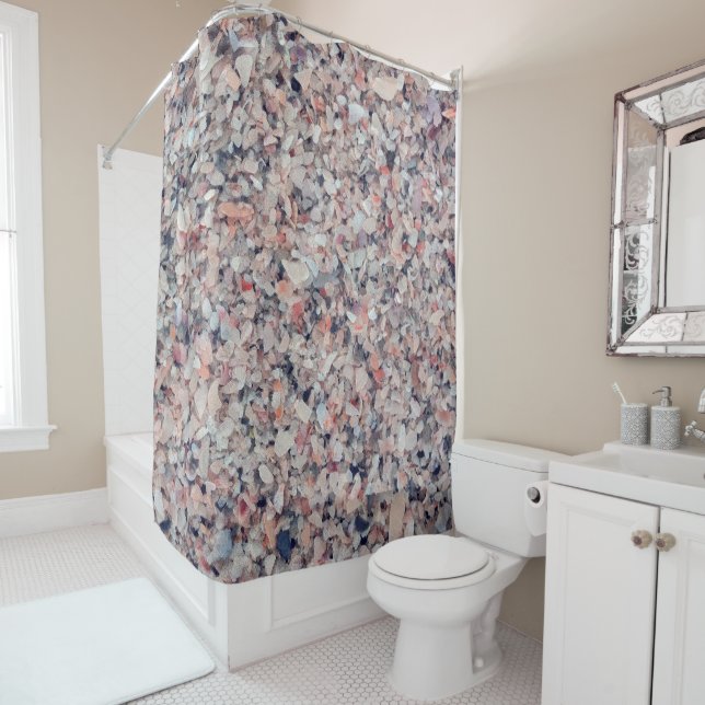 Crushed Sea Shells Beach Shower Curtain (In Situ)