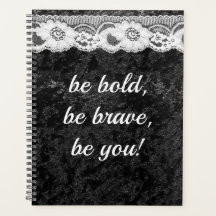 Crushed Velvet Lace Glam Jewellery Planner BW