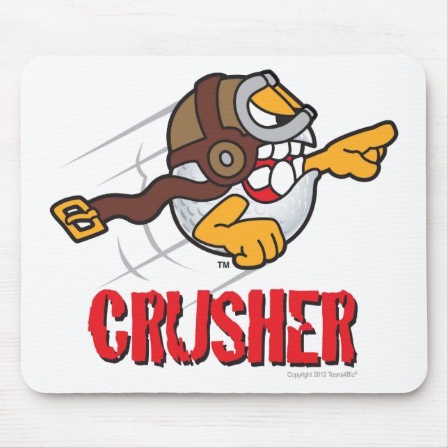 Crusher Cartoon Golf Ball For A Longest Drive Winn Mouse Pad (Front)