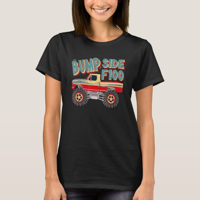 Crusher Trucks 4x4 Short Bed Bump Side Pickup Truc T-Shirt (Front)