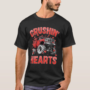 Crushin Hearts Valentine Truck XOXO Boy Kids Toddl T-Shirt