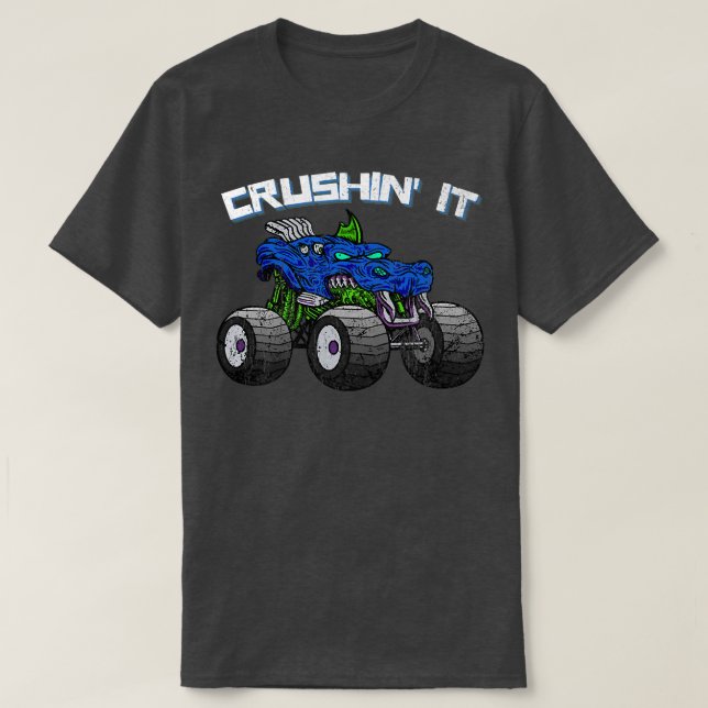 Crushin' Monster Truck Vintage Retro 261 T-Shirt (Design Front)