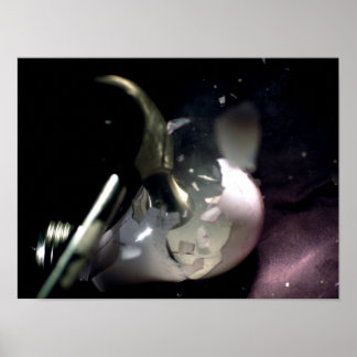 Crushing a light bulb poster