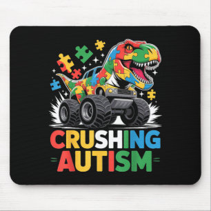 Crushing Autism Dinosaur Monster Truck Autism Mouse Pad