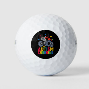 Crushing Autism Monster Truck Awareness Boy Girl Golf Balls
