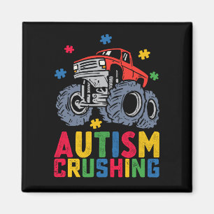 Crushing Autism Monster Truck Awareness Boy Girl Magnet