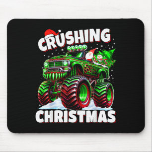 Crushing Christmas Truck For Boys Kids Holiday Mouse Pad