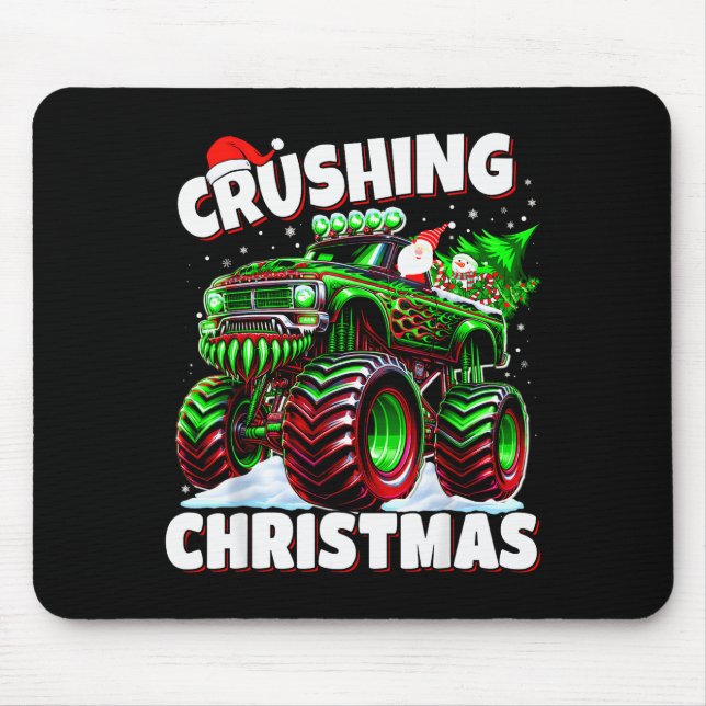Crushing Christmas Truck For Boys Kids Holiday  Mouse Pad (Front)