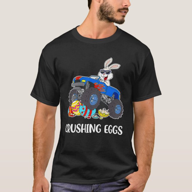 Crushing Easter Egg Hunting Monster Truck Spring B T-Shirt (Front)