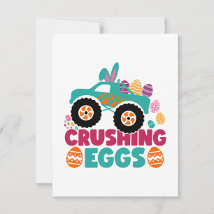 Crushing Eggs Funny Quote Happy Easter Sunday Egg Holiday Card