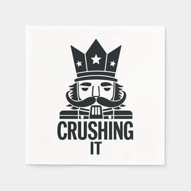 Crushing It Funny Christmas Nutcracker  Napkin (Front)