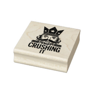 Crushing It Funny Christmas Nutcracker Rubber Stamp