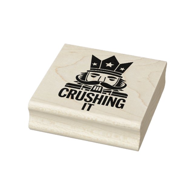 Crushing It Funny Christmas Nutcracker  Rubber Stamp (Stamp)