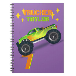 Crushing It MONSTER TRUCK Kids Birthday AGE NAME Notebook