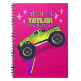 Crushing It MONSTER TRUCK PINK Birthday AGE NAME Notebook