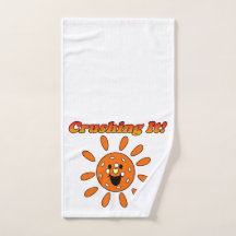 Crushing It - Orange Sunshine Pickleball Hand Towel