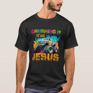 Crushing It With Jesus Christian Monster Truck Col T-Shirt