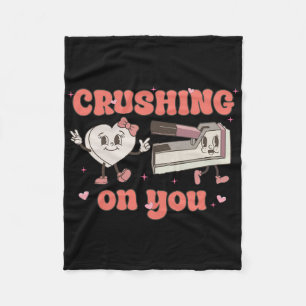 Crushing On You Pediatric Nurse Valentine Cute Hum Fleece Blanket