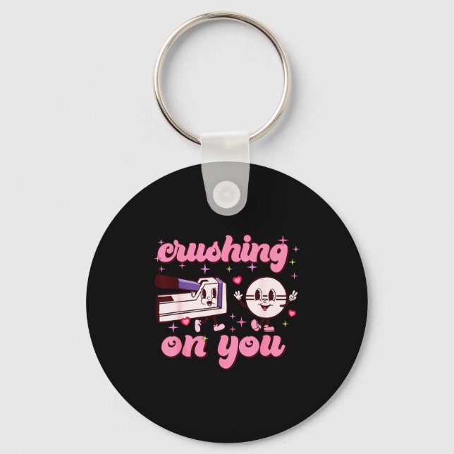 Crushing On You Peds Cu Rn Aid Rn Nurse Valentines Key Ring (Front)