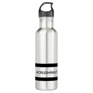 Crushingit black fun motivational woman 710 ml water bottle