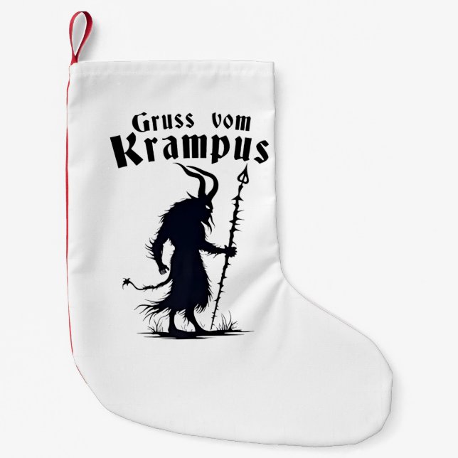 Cruss Vom Krampus Christmas Xmas Devil Spooky Small Christmas Stocking (Front)