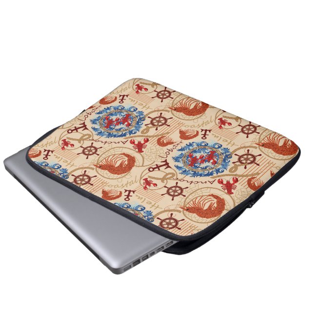 Crustacean core design laptop sleeve (Front Bottom)