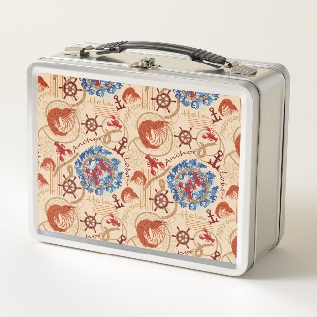 Crustacean core design metal lunch box (Front)