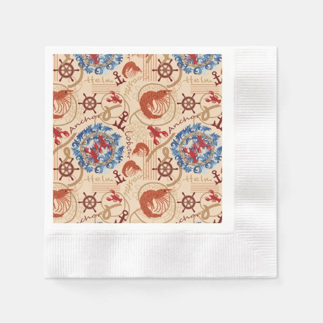 Crustacean core design napkin (Front)