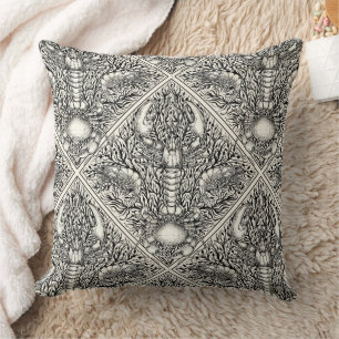 Crustacean in black and natural white cushion