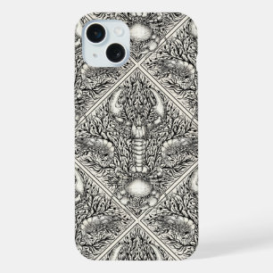 Crustacean in black and natural white iPhone 15 plus case