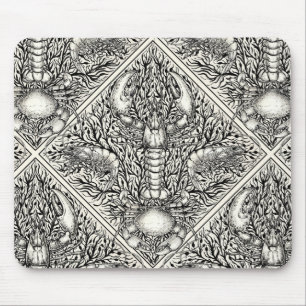 Crustacean in black and natural white mouse pad