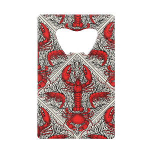 Crustacean in red, black and ivory