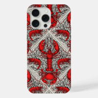 Crustacean in red, black and ivory