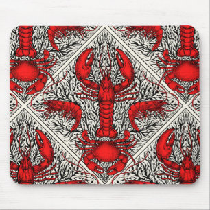 Crustacean in red, black and ivory mouse pad