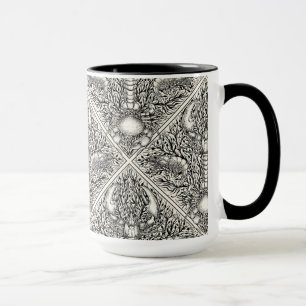 Crustacean in red, black and ivory mug