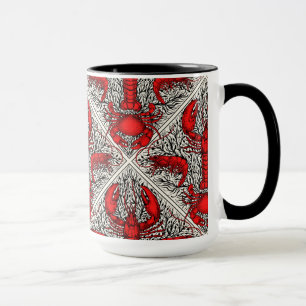Crustacean in red, black and ivory mug