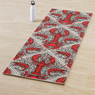 Crustacean in red, black and ivory yoga mat
