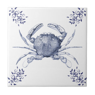 Crustaceans  Ceramics ~ Pacific Ocean Common Crab Ceramic Tile