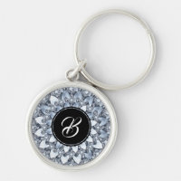 Crusted White Faux Diamonds Mandala With Monogram