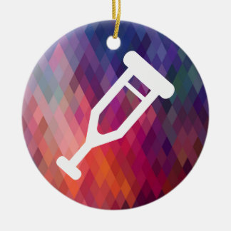 Crutch Legs Pictograph Ceramic Ornament