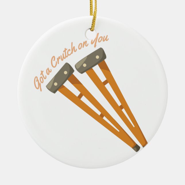 Crutch On You Ceramic Tree Decoration (Front)