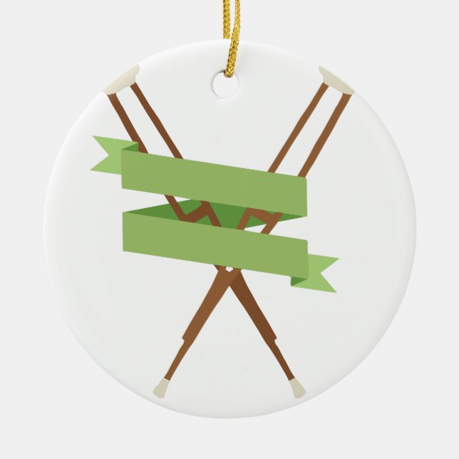 Crutches Ceramic Ornament (Front)
