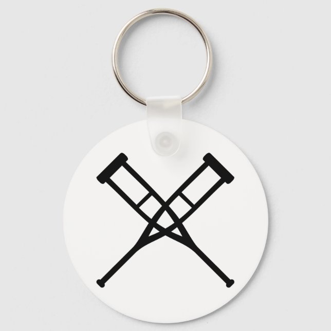 crutches crossed key ring (Front)
