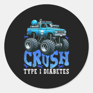 Cruype 1 Diabetes Awareness T1d Diabetic Monster T Classic Round Sticker