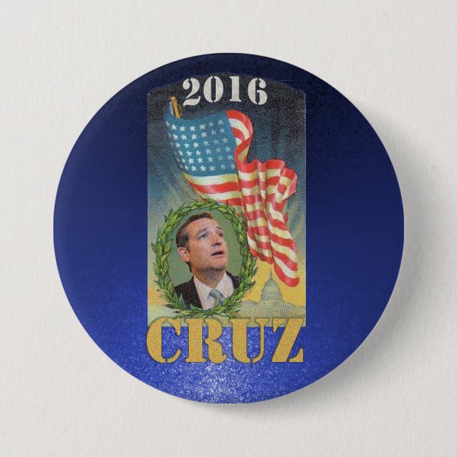 Cruz 2016 7.5 cm round badge (Front)