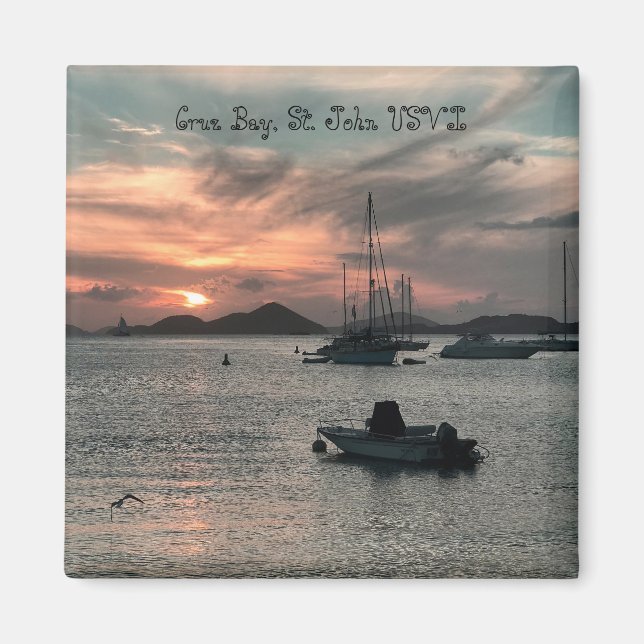 Cruz Bay Sunset Magnet (Front)