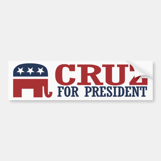 Cruz for President 2016 Elephant Bumper -.png Bumper Sticker (Front)