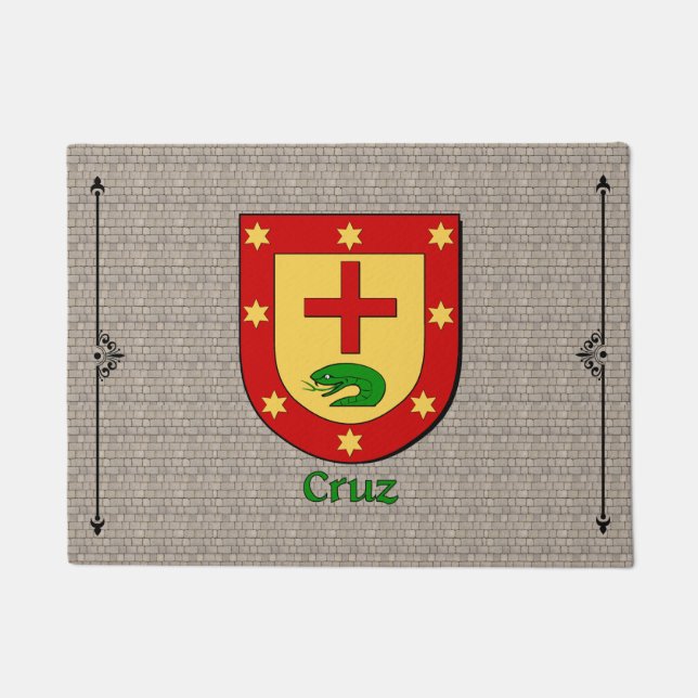 Cruz Historical Shield on Cobblestone Doormat (Front)