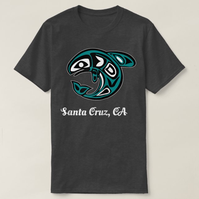 Cruz Santa CA Native American Tribal Orca Killer W T-Shirt (Design Front)