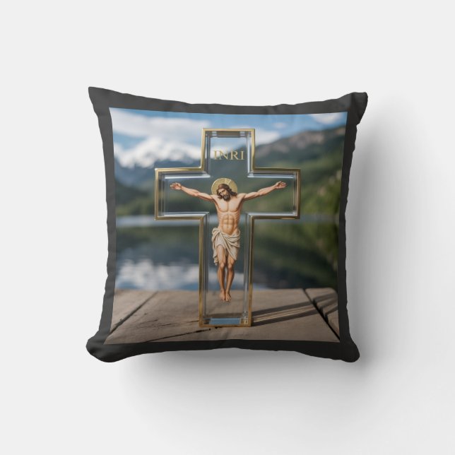 Cruz transparente INRI Cushion (Front)